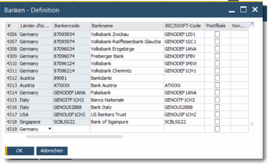 SAP Business One Bankenabwicklung